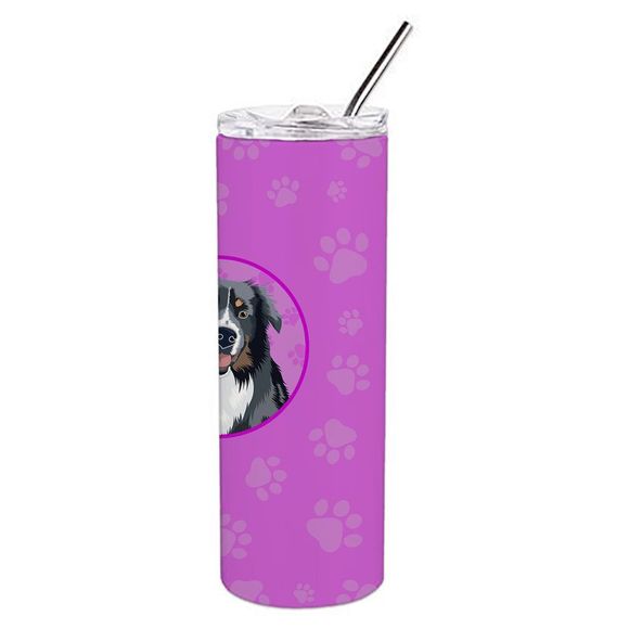 Australian Shepherd Black Tricolor #1  Stainless Steel 20 oz Skinny Tumbler, Pin - Picture 3 of 4